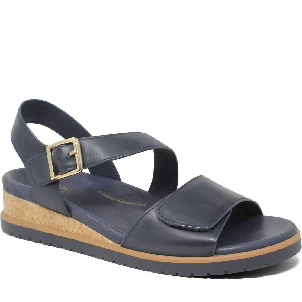 NEW ZIERA women's vamsy sandal in navy/navy sole